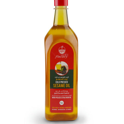 Flavory Cold Pressed Sesame Oil, Pure & Natural Oil for Cooking and Skin Care, 1 Litre