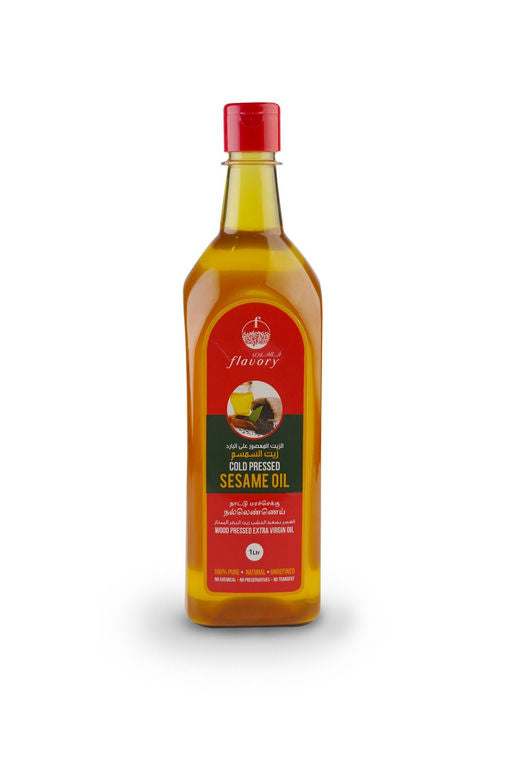 Flavory Cold Pressed Sesame Oil, Pure & Natural Oil for Cooking and Skin Care, 1 Litre