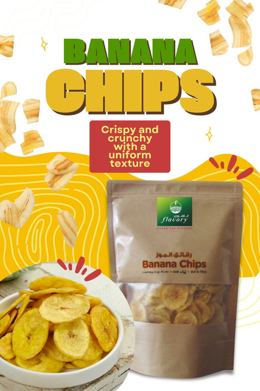 Flavory Banana Chips, Crispy & Crunchy Snack Made with Fresh Bananas, 200g
