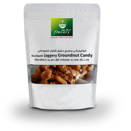 Flavory Kovilpatti Jaggery (Nattu Sakkarai) Groundnut Candy, Traditional South Indian Sweet Made with Peanuts & Jaggery, Healthy & Flavorful, 100g