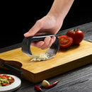 Buy and Bill 2-in-1 Stainless Steel Garlic Press Rocker with Bottle Opener, Silicone Peeler, and Spreader Knife