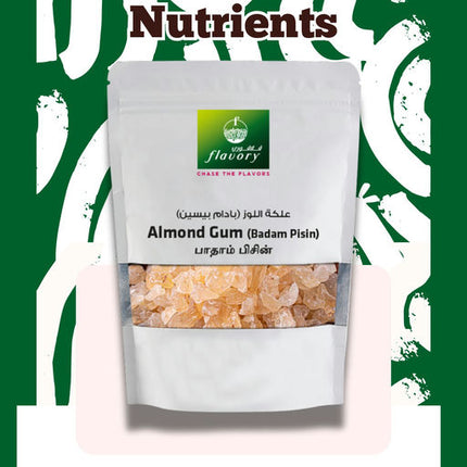 Flavory Almond Gum (Badam Pisin), Natural and Healthy, Rich in Nutrients, 100g