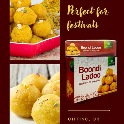 Flavory Boondi Laddu, Traditional Indian Sweet Made with Crispy Boondi and Pure Ghee, Soft & Sweet, 250g