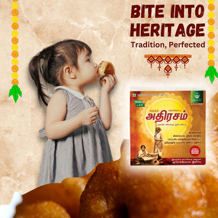 Flavory Adhirasam, Traditional South Indian Sweet Made with Rice Flour & Jaggery, Crispy & Sweet, 235g