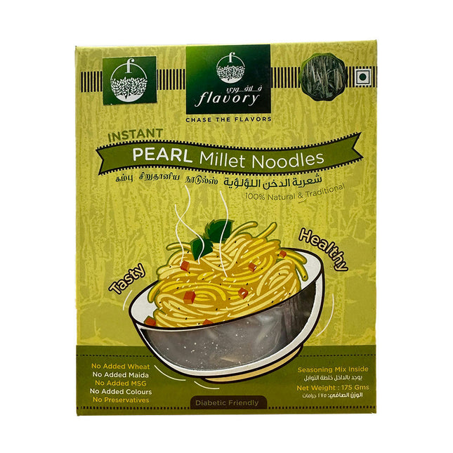 Flavory Pearl Millet Noodles, Healthy Yet Easy to Prepare, Gluten-Free & Nutrient-Rich, High in Fiber & Protein, 175g