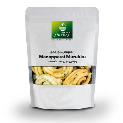 Flavory Manapparai (Rice) Murukku, Traditional South Indian Snack Made with Rice Flour & Spices, Crispy & Savory, 100g