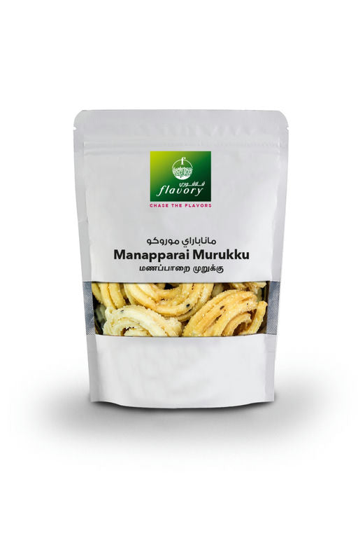 Flavory Manapparai (Rice) Murukku, Traditional South Indian Snack Made with Rice Flour & Spices, Crispy & Savory, 100g