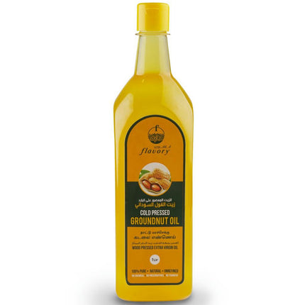 Flavory Cold Pressed Groundnut Oil, Pure & Natural Cooking Oil, Rich in Flavor and Nutrients, 1 Litre