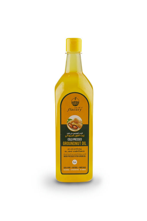 Flavory Cold Pressed Groundnut Oil, Pure & Natural Cooking Oil, Rich in Flavor and Nutrients, 1 Litre