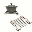 Buy and Bill Adjustable Stainless Steel Trivet – Expandable Hot Pot Stand & Spoon Rest for Countertop, Heat-Resistant Metal Mat