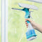 Multi-Purpose Window Cleaning Squeegee with Built-in Spray Bottle and Brush, Plastic Window Cleaner for Bedroom, Bathroom, Kitchen, Car, and Glass Surfaces