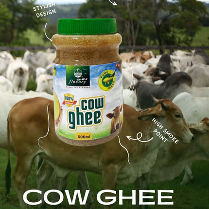 Flavory Cow Ghee, Pure & Natural Clarified Butter for Cooking and Skincare, 500ml