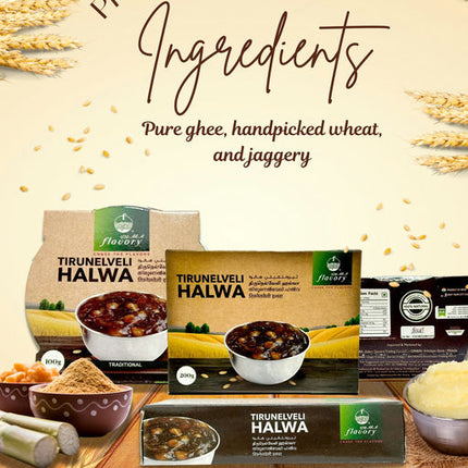 Flavory Authentic Tirunelveli Ghee Halwa, Made with Pure Ghee and Wheat Milk, Traditional Indian Sweet, 200g