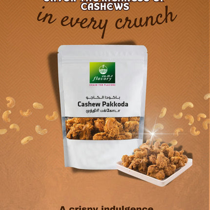Flavory Cashew Pakkoda (South Indian Savory Snack), Crispy Snack Made with Cashews, Gram Flour & Spices, 100g