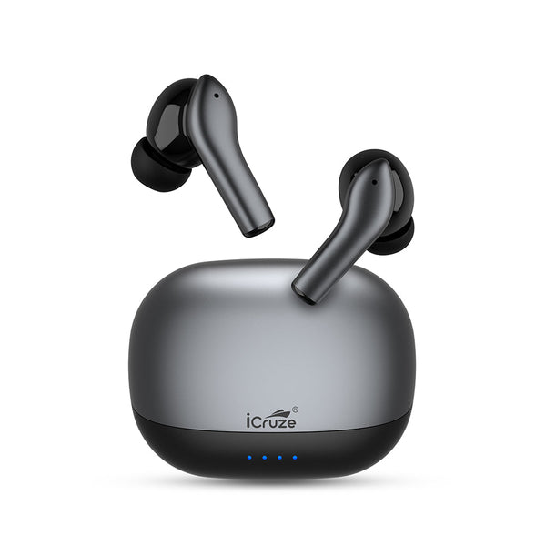 iCruze Melody Quad Mic Wireless Earbuds with ENC, 13mm Drivers, IPX7 Water Resistance, 50ms Low   Latency Gaming Mode, Voice Assistant, Up to 40 Hours Playtime, Bluetooth 5.3"