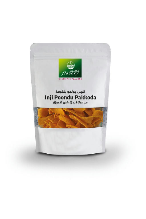 Flavory Ginger Garlic (Inji Poondu) Pakkoda, South Indian Savory Snack Made with Ginger, Garlic, Gram Flour & Spices, Crispy & Flavorful, 100g