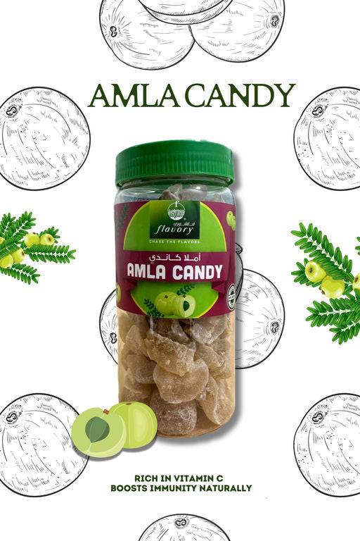 Flavory Healthy Amla Candy, Sweet & Tangy Indian Snack Made with Amla (Indian Gooseberry), Sugar & Spices, 500g