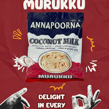 Flavory Coconut Milk Murukku, Traditional South Indian Snack Made with Coconut Milk, Rice Flour & Spices, Crispy & Flavorful, 75g