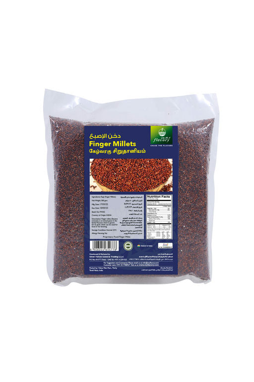 Flavory Finger Millet (Ragi), Pure & Natural Whole Grain, Rich in Fiber & Nutrients, 500g
