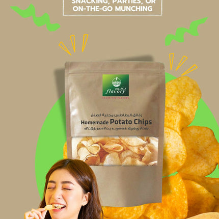 Flavory Natural Potato Chips, Crispy & Crunchy Snack Made with Fresh Potatoes, 100g