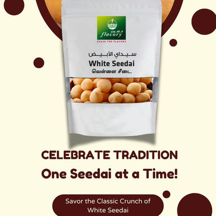 Flavory White Seedai (South Indian Savory Snack), Traditional Rice Flour Snack with Sesame Seeds, Crispy & Savory, 100g