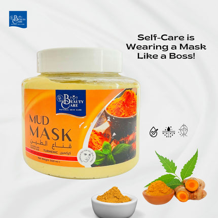 GC Beauty Care Face Mud Mask – Turmeric (500ml) Anti-Aging & Skin Brightening – Suitable for All Skin Types