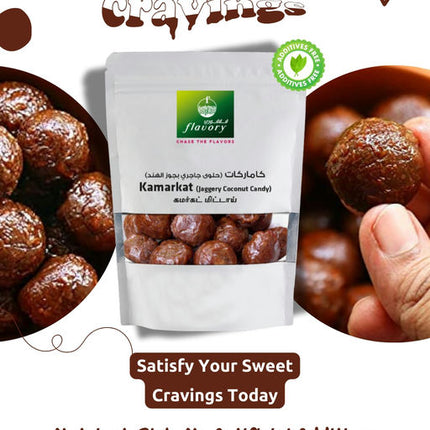 Flavory Kamarkat (Kalkona) Candy, Traditional South Indian Sweet Made with Jaggery, Sesame Seeds & Spices, 100g