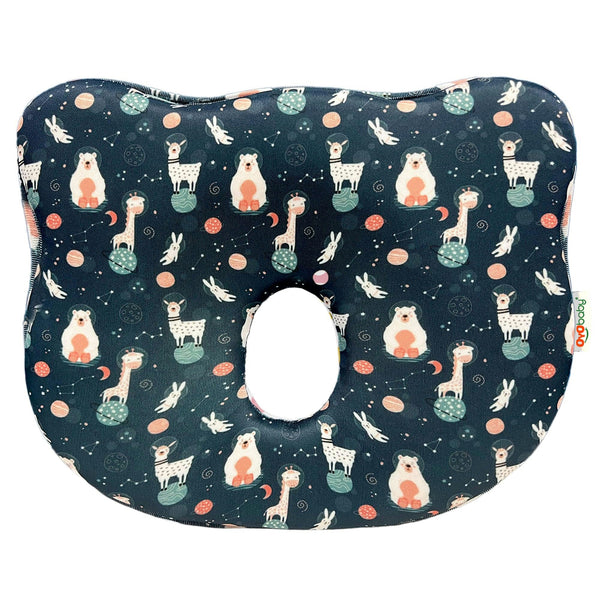 OYO BABY Memory Foam Baby Head Shaping Pillow,  Baby Pillow for Preventing Flat Head Syndrome, 24 cm X 21 cm X 4.2 cm,   0months+, Bear Shape, Bear Print