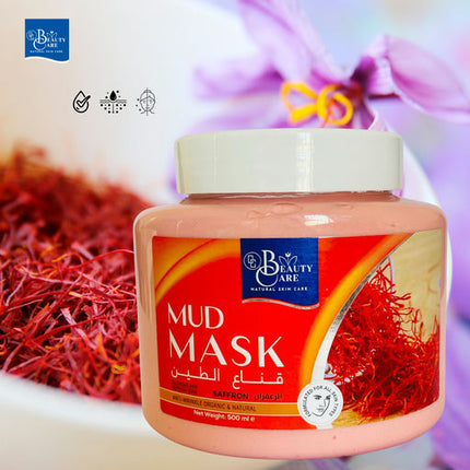 GC Beauty Care Face Mud Mask – Zaffron (500ml) Helps Treat Acne & Gently Removes Dead Skin Cells – For Clear, Radiant Skin