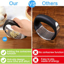 Buy and Bill 2-in-1 Stainless Steel Garlic Press Rocker with Bottle Opener, Silicone Peeler, and Spreader Knife