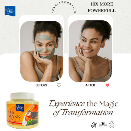 GC Beauty Care Face Mud Mask – Turmeric (500ml) Anti-Aging & Skin Brightening – Suitable for All Skin Types