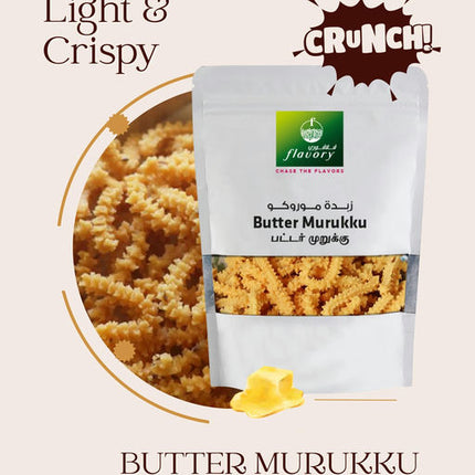 Flavory Butter Murukku (South Indian Savory Snack), Traditional Rice Flour Snack with Butter & Spices, Crispy & Flavorful, 100g