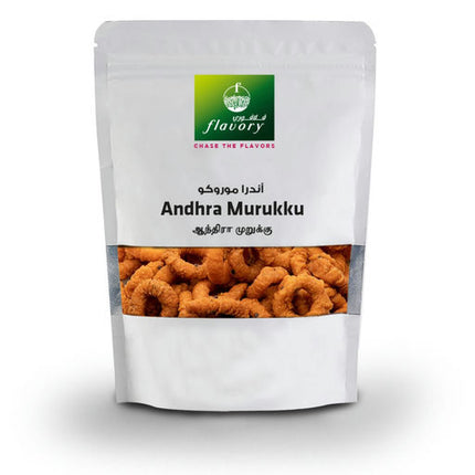 Flavory Andhra Murukku, Traditional South Indian Snack Made with Rice Flour & Spices, Crispy & Savory, 100g