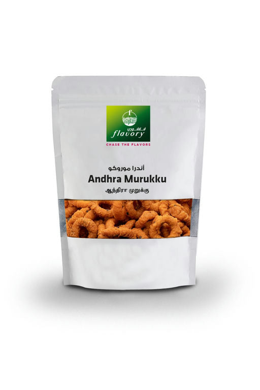 Flavory Andhra Murukku, Traditional South Indian Snack Made with Rice Flour & Spices, Crispy & Savory, 100g