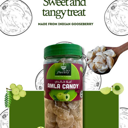 Flavory Healthy Amla Candy, Sweet & Tangy Indian Snack Made with Amla (Indian Gooseberry), Sugar & Spices, 500g