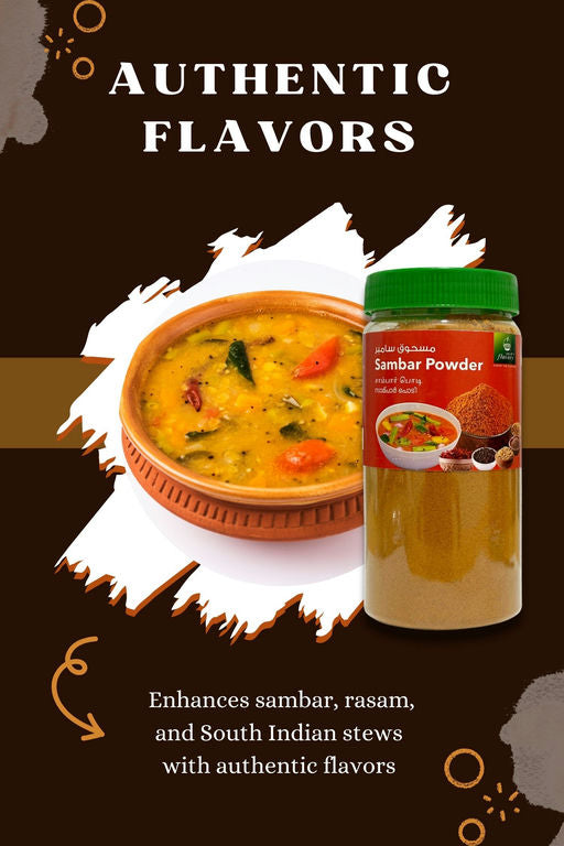 Flavory Sambar Podi Powder, Authentic South Indian Spice Blend, Rich in Flavor & Nutrients, Perfect for Sambar, Stews, and More, 250g