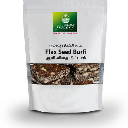 Flavory Flax Seed Candy (Burfi), Traditional Healthy Indian Sweet Made with Flax Seeds, Jaggery & Spices, 100g