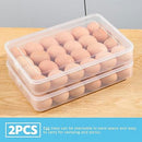 Buy and Bill 2-Pack Egg Storage Box – 24-Egg Capacity Covered Holders with Lid, Stackable, BPA-Free Egg Trays for Refrigerator Organization