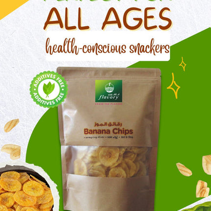 Flavory Banana Chips, Crispy & Crunchy Snack Made with Fresh Bananas, 200g