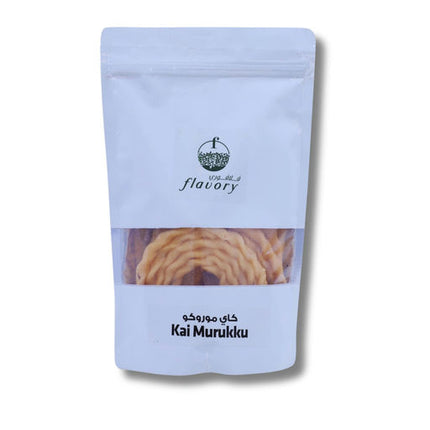 Flavory Hand Twist (Kai) Murukku, Traditional South Indian Snack Made with Rice Flour & Spices, Crispy & Savory, 200g