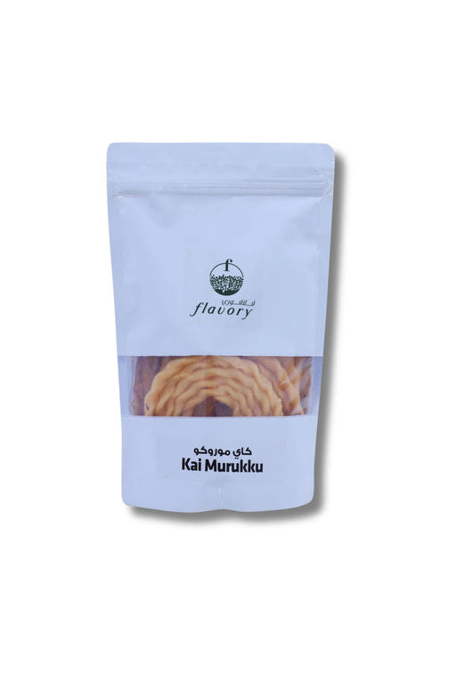 Flavory Hand Twist (Kai) Murukku, Traditional South Indian Snack Made with Rice Flour & Spices, Crispy & Savory, 200g