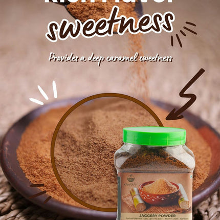 Flavory Jaggery Powder (Nattu Sarkarai), Pure & Natural Sweetener, 750g Jar